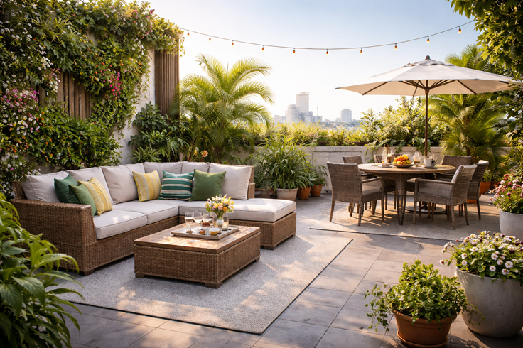 Terrace balcony garden outdoor furniture Delhi